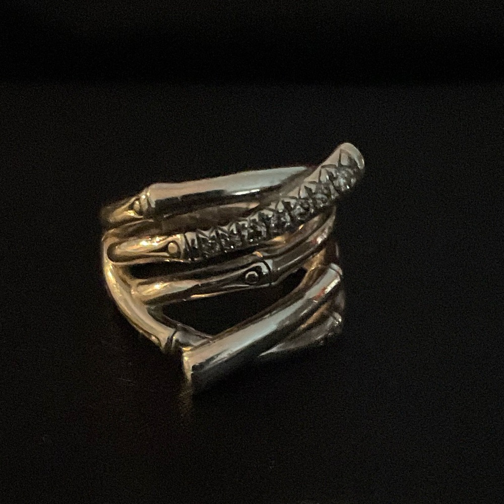 John Hardy Bamboo Ring with Saphires